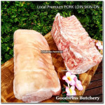 Pork LOIN SKIN OFF frozen Local Premium WHOLE CUTS +/- 4.5kg (price/kg) PREORDER